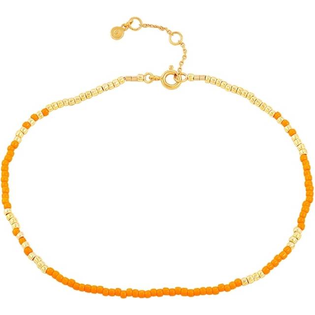 Orange Mila Anklet - Förgyllt-Silver Sterling 925 (23-24.5-26 cm)