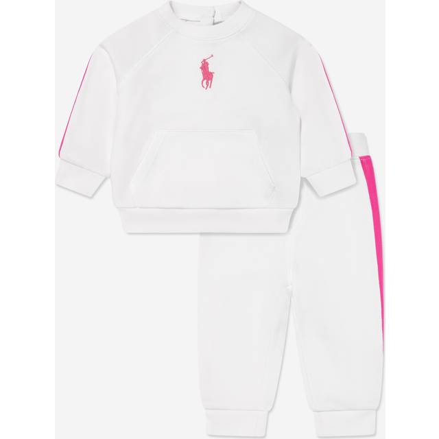 Ralph Lauren Baby Girls White & Pink Tracksuit - 18 month