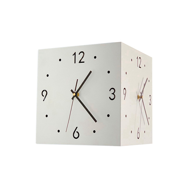 Quiet Square Wall Clock in Bedroom-Double-Sided, Sensor Charging