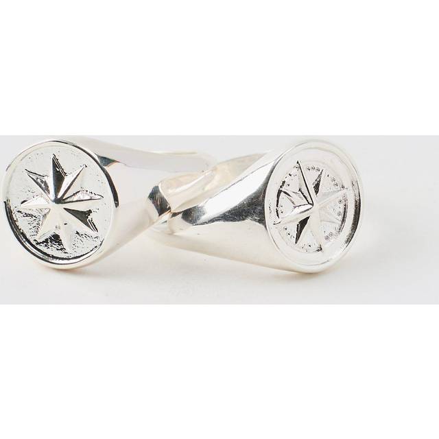 Mens Silver Compass Rings In A 2 Pack