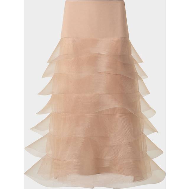 Ruffle Tulle Midi Skirt - CUOIO - 4