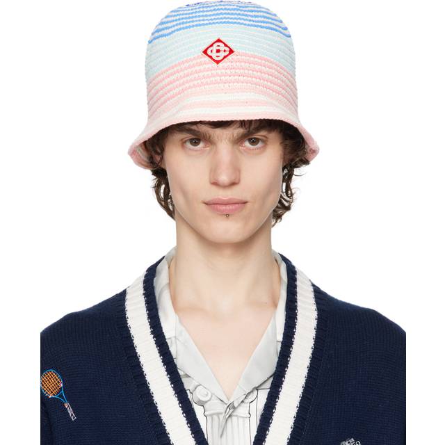 Casablanca Multicolor Gradient Crochet Bucket Hat - WHITE - UNI