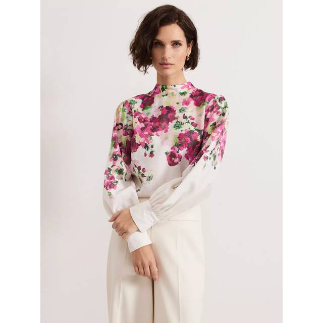 Phase Eight Winnie Floral Blouse, Pink/Multi