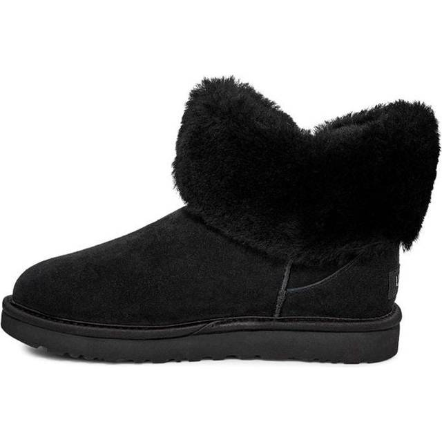 (WMNS) UGG Cinched Fur Mini Snow Boots Black 1106909-BLK - 5