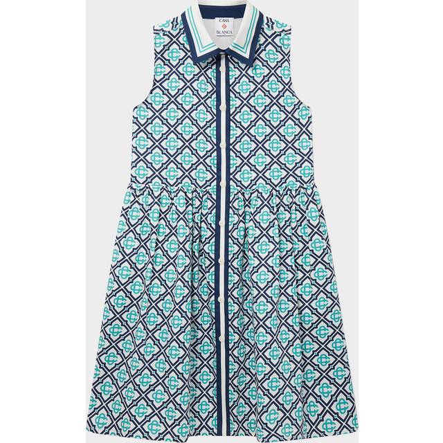 Blue Sleeveless Shirt Dress