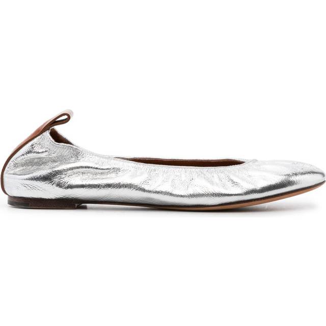 Lanvin - metallic leather ballerina shoes - women - Calf Leather/Patent Calf Leather/Calf Leather - 36 - Gold