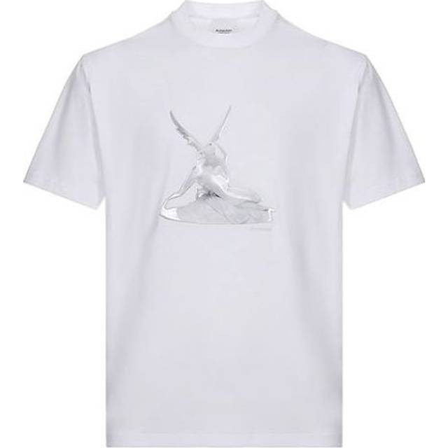 Burberry Cupid Print Cotton Oversized Tee - WHITE - L