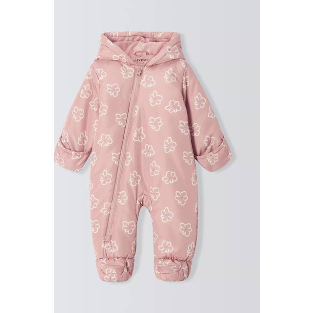John Lewis ANYDAY Baby Flower Quilted Snowsuit, Multi