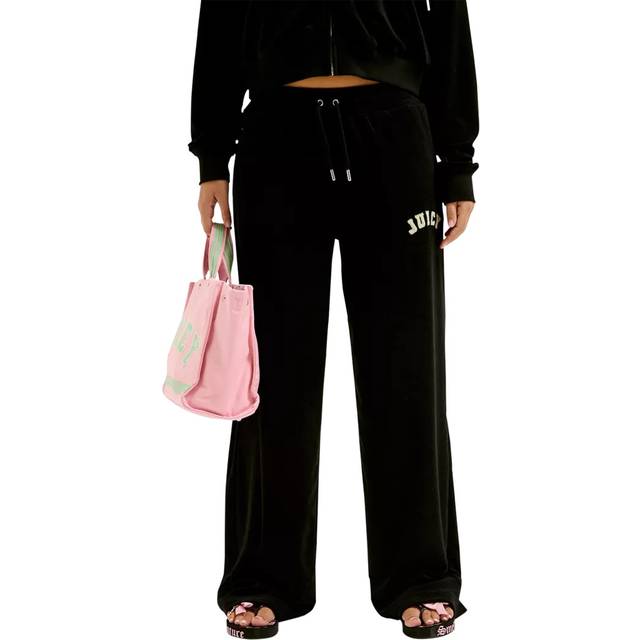 (Black, L) Juicy Couture Regan Trackpant Cotton Women's Black Track Pants