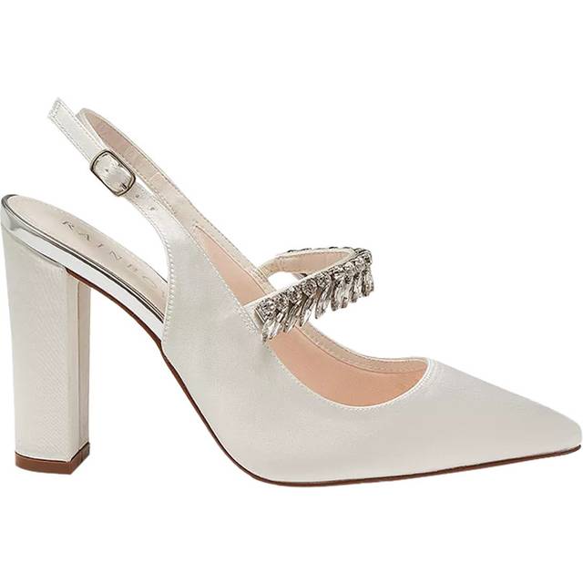 Rainbow Club Freya Wide Fit Sparkly Slingbacks, Ivory