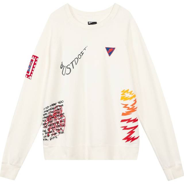 Nike Sportswear NSW Reflective Graffiti Printing Round Neck Pullover White CJ5056-133 - XL