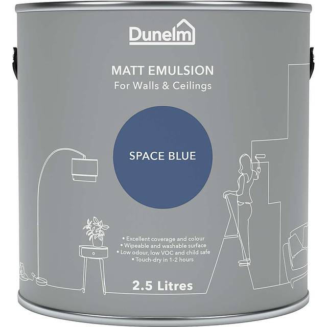 Dunelm Space Blue Matt Emulsion Paint - Space Blue Paint
