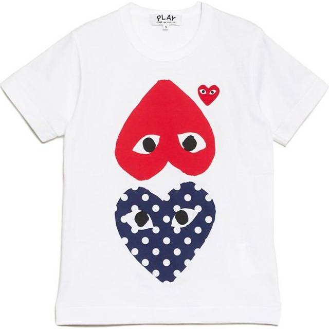 (WMNS) COMME des GARCONS PLAY Polka Dot Upside Down Tee 'White Red Navy' AZ-T239-051-1