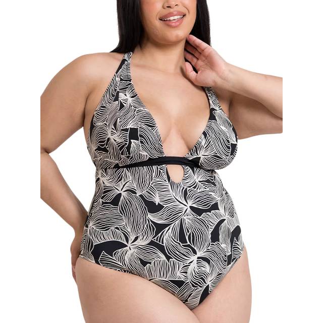 Curvy Kate Ripple Reef Reversible Swimsuit, Black Print