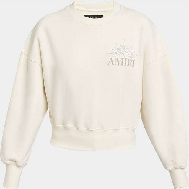 Amiri Starburst Crop Crewneck Sweatshirt - IVORY - X-Large