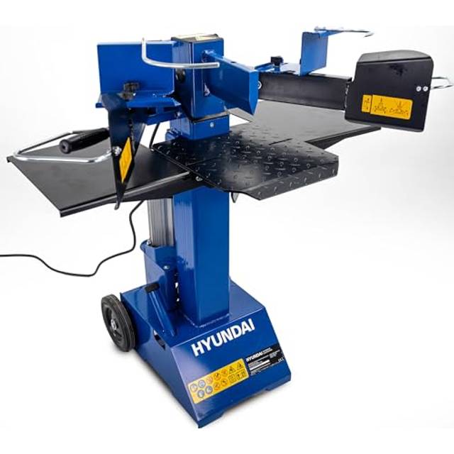 Hyundai HYLS8000VE 8 Tonne Vertical Electric Log Splitter with Hydraulic Ram, Dual Handle Control 550mm Length