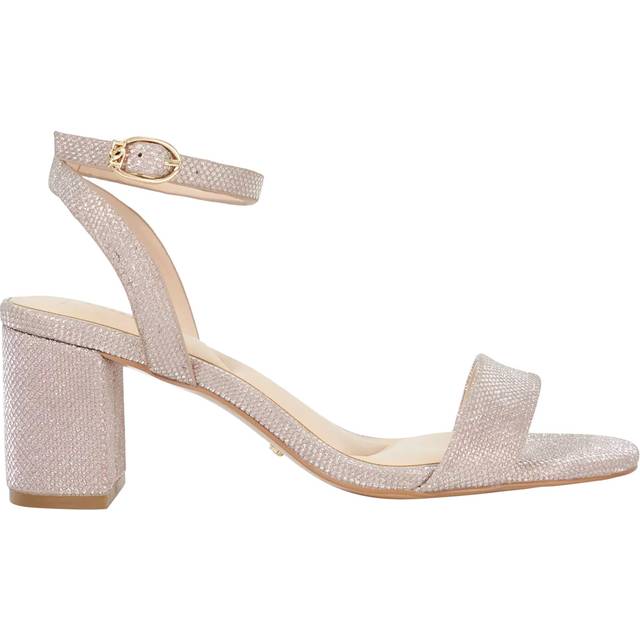 Dune London Melini Wide Fit Metallic Heeled Sandals, Rose Gold