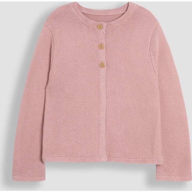 JoJo Maman Bébé Kids' Cotton Classic Cardigan, Rose