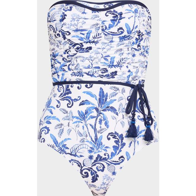 Terrazzo Tile Bandeau One-Piece Swimsuit - MOUNTAIN BLUEBELL