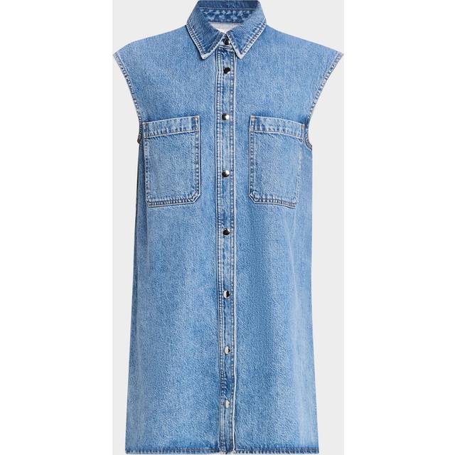 The Sleeveless Denim Shirtdress - METHOD - X-Small