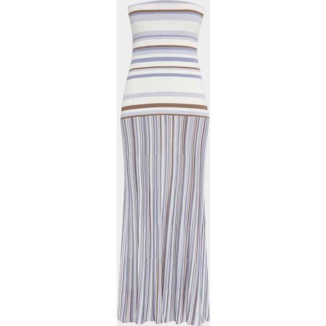 Citara Striped Strapless Midi Dress - PALE BLUE STRIPE - Medium