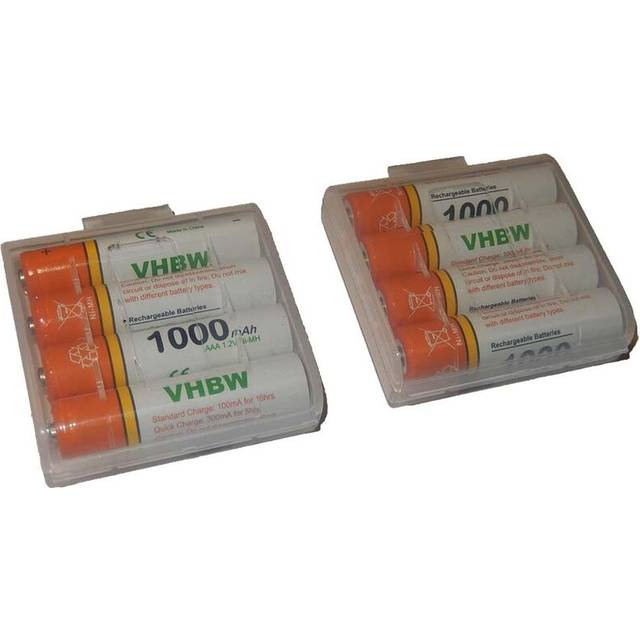 Vhbw - 8x Replacement aaa Micro Battery compatible with Unify OpenScape S5 Wireless Landline Phone (1000mAh, 1.2V, NiMH) orange