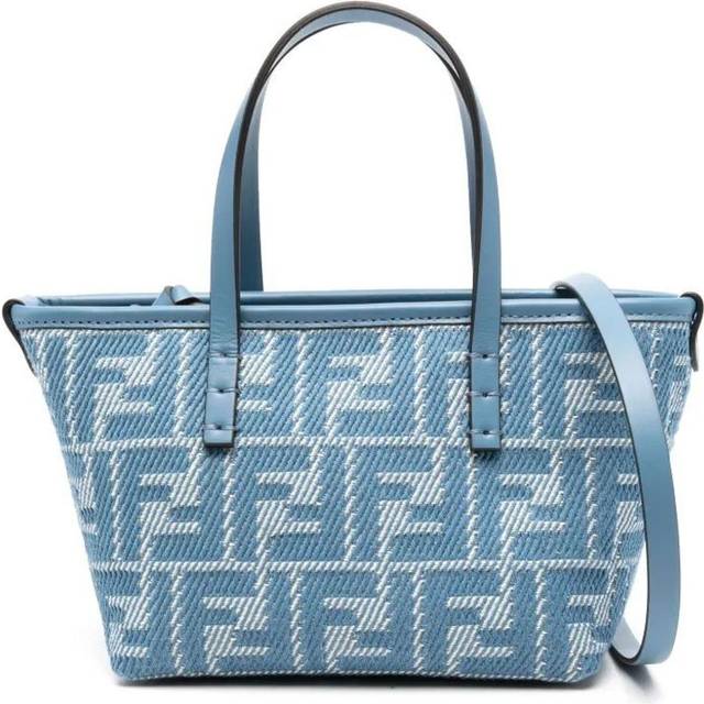Fendi Women's Roll Mini Bag In Jacquard Ff Denim Effect in Blue | 8BS096AUPX Color F1SKL (One Size)