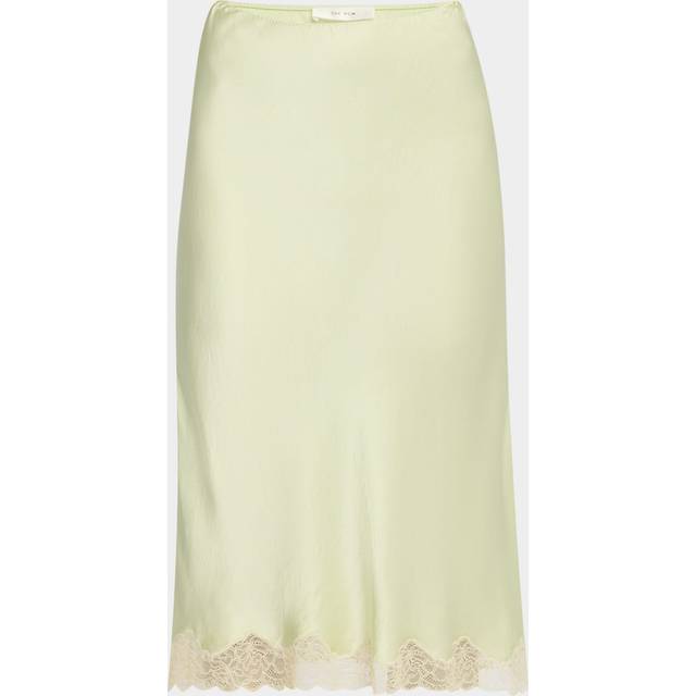 Irene Silk Slip Skirt - PALE GRASS - 0