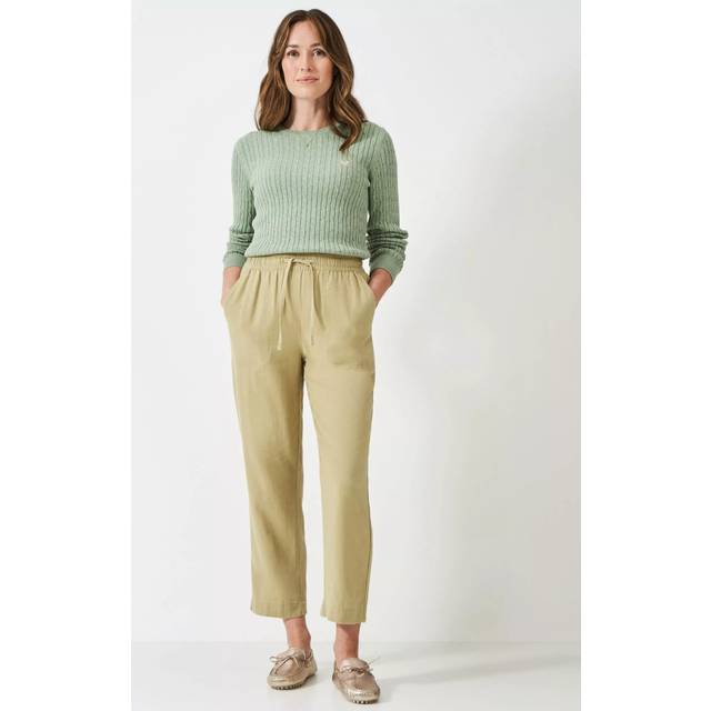 Crew Clothing Tapered Linen Blend Trousers