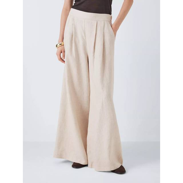 John Lewis Linen Palazzo Trousers, Natural