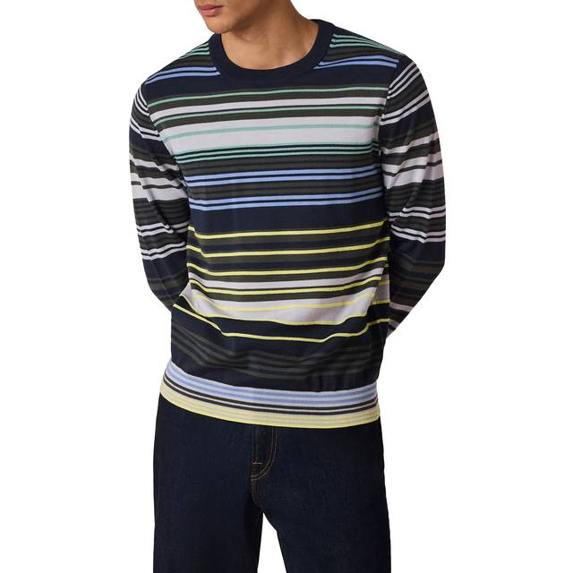 PS PAUL SMITH Striped Merino Wool Sweater - Blue, Blue, Size L, Men