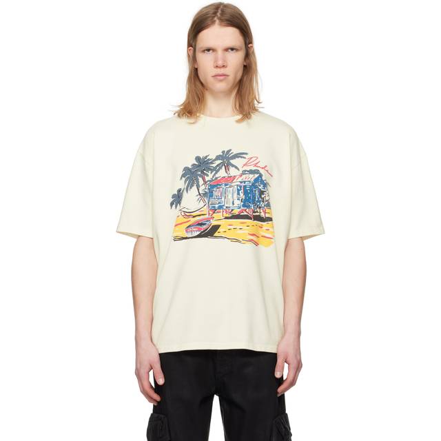 Rhude Beach Side Tee in Vintage White - White. Size S (also in ). (S)