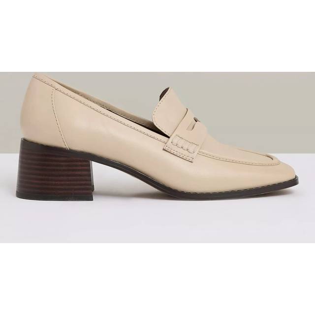 Reiss Heidi Leather Block Heel Loafers