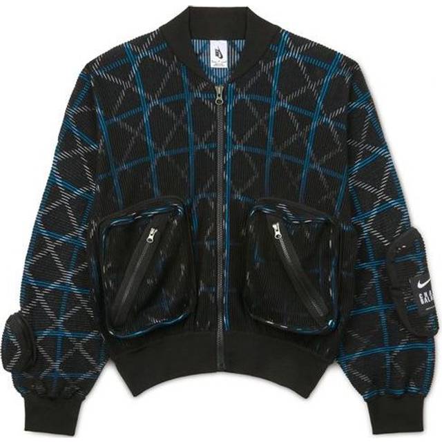 Nike MA-1 Bomber Multiple Pockets Knit aviator Jacket Black CW8021-010 - L