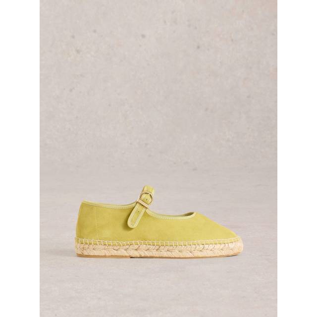 White Stuff Suede Mary Jane Espadrilles, Bright Green
