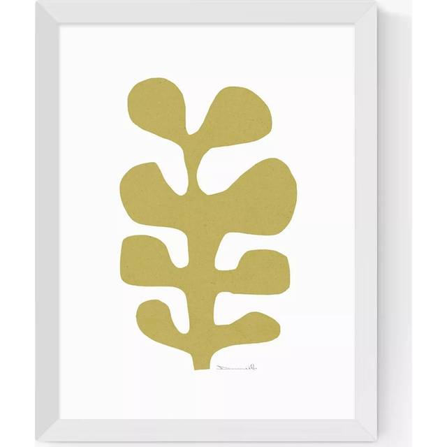 EAST END PRINTS Dan Hobday 'Seaweed Mustard' Framed Print