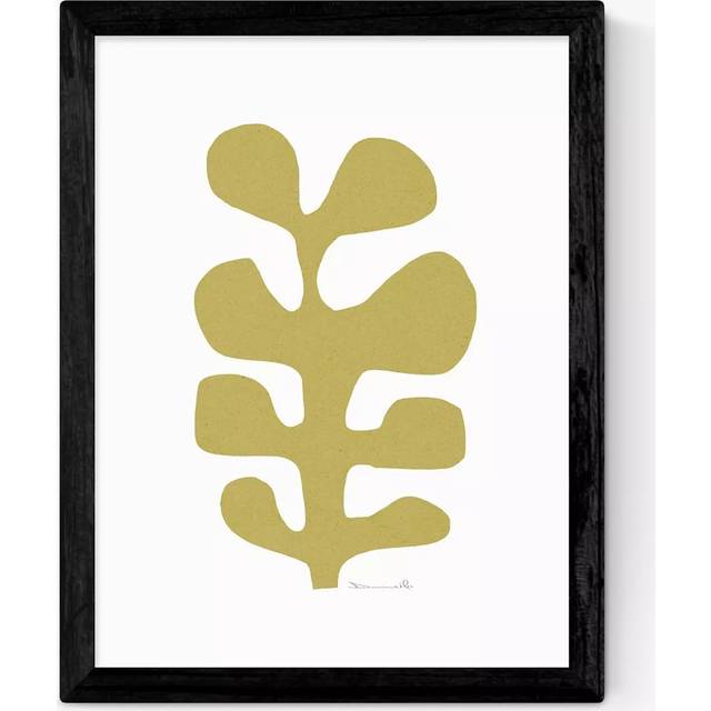 EAST END PRINTS Dan Hobday 'Seaweed Mustard' Framed Print