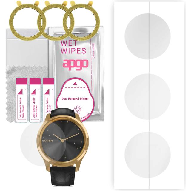 3x apgo Hydrogel Screen Protector for Garmin Vivomove Luxe, Hydrogel Film, with positioning layer easy installation