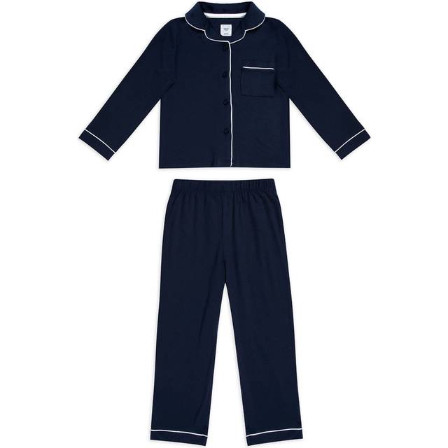 Chelsea Peers Kids' Modal Button Up Pyjama Set, Navy
