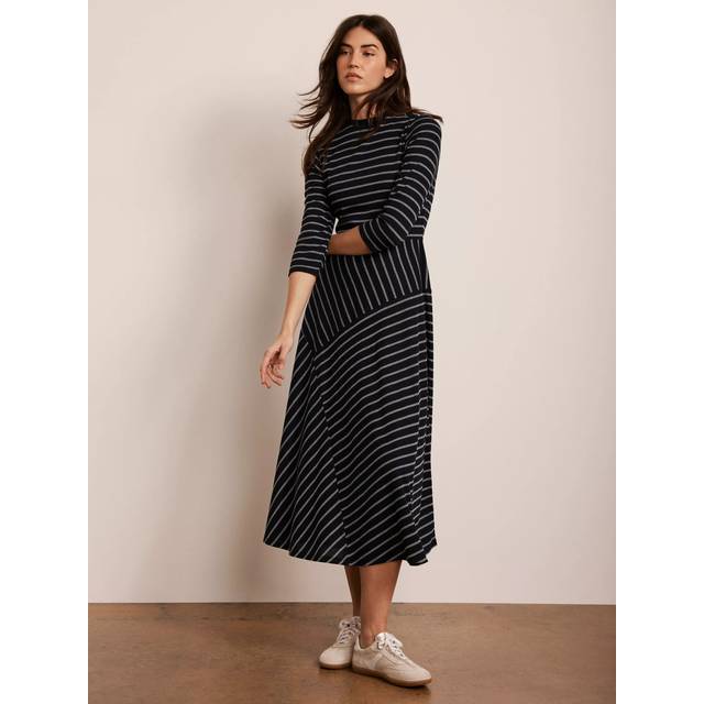 Mint Velvet Mixed Stripe Midi Dress, Blue