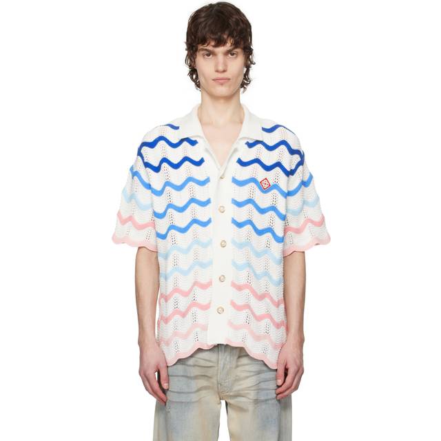 Casablanca Multicolor Gradient Wave Crochet Shirt - Multi - M
