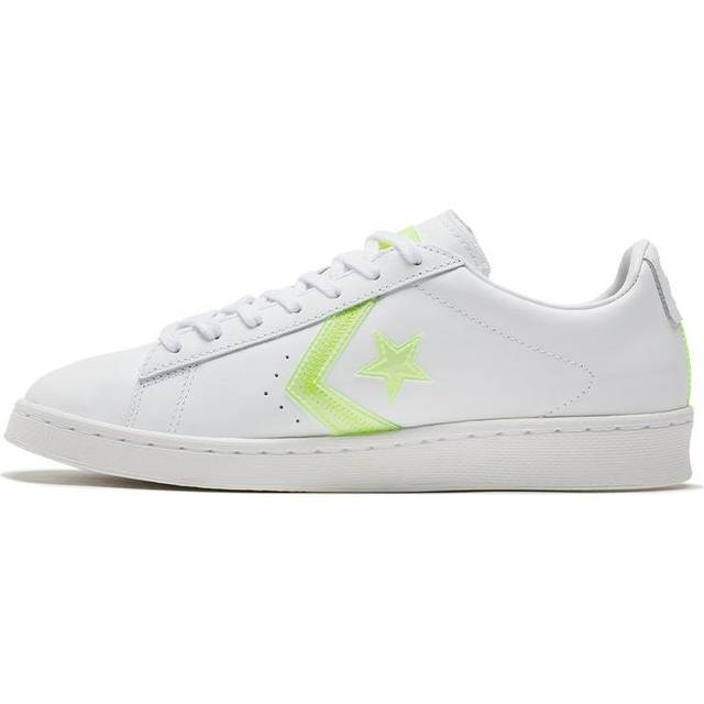Converse Pro Leather Low 'Hi-Vis Collection - White Lemon Neon' - WHITE - 5.5