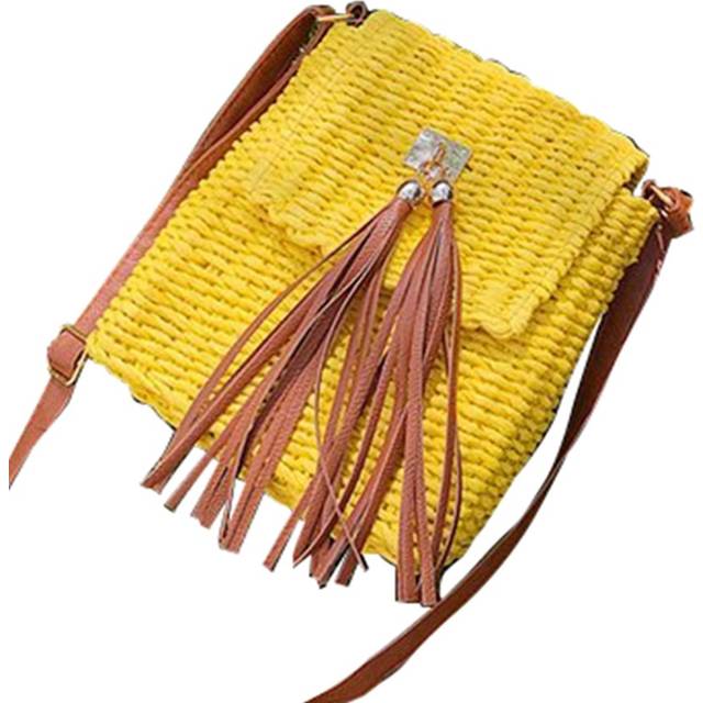 Rattan bags handmade summer women shoulder bags wicker beach bag tassel9165