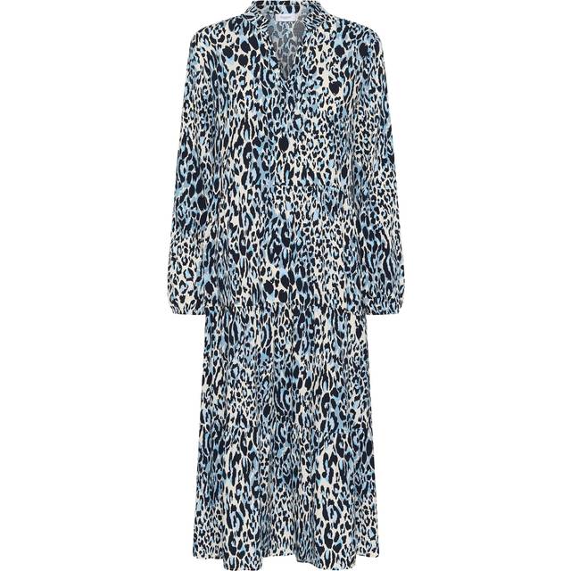 Saint Tropez Women's EdaSZ V-Neck Long Sleeve Midi Dress in Blue | Size: Large