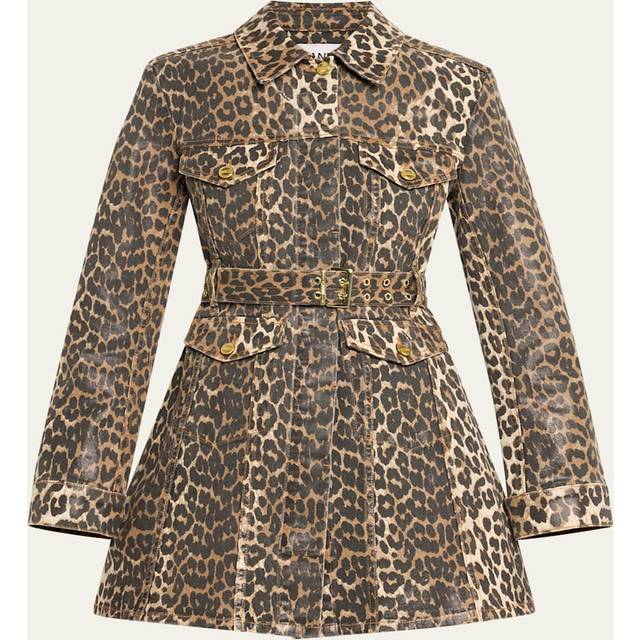 Leopard Foiled Denim Mini Dress - LEOPARD - 42 FR (10 US)