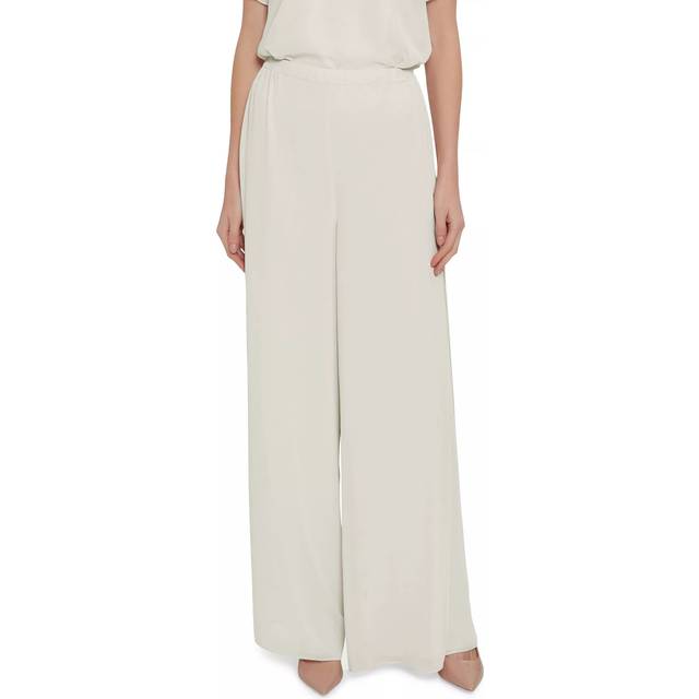 Gina Bacconi Layered Chiffon Wide Leg Side Slit Trousers