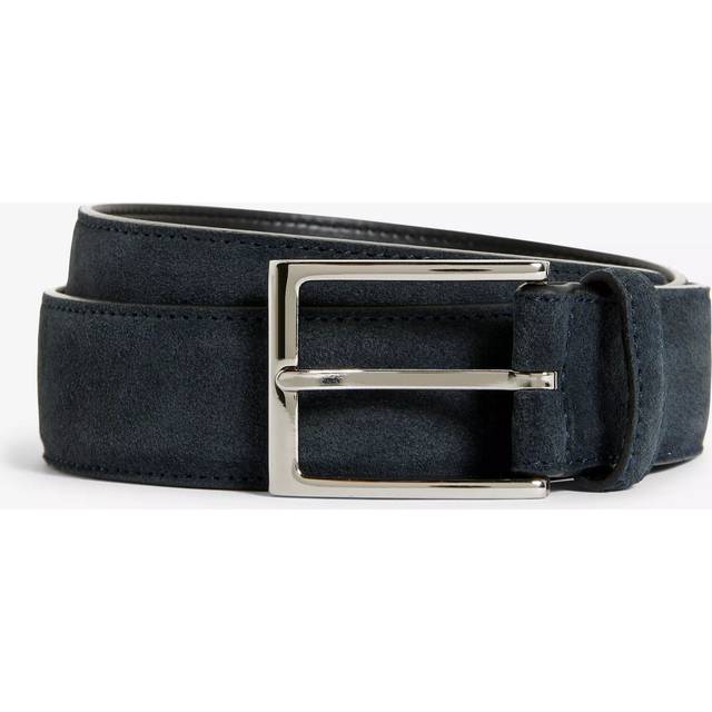 John Lewis Made in Italy 35mm Suede Belt, Navy