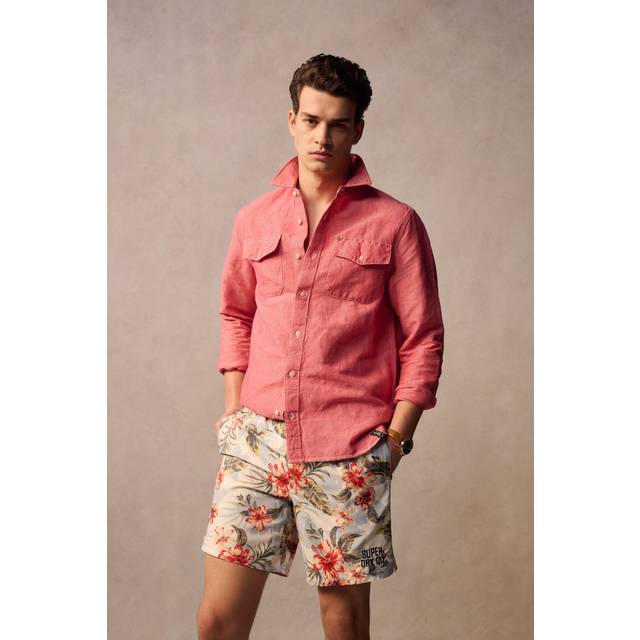 Superdry Men's 43cm Lange Badeshorts mit Hawaii-print Bunt - Größe: S