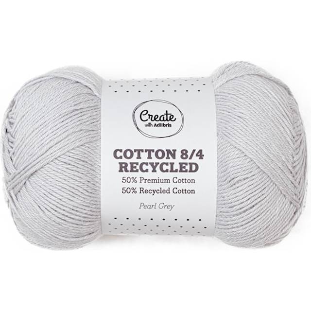 Cotton 8/4 Garn 100 g Recycled Pearl Grey A534 Adlibris