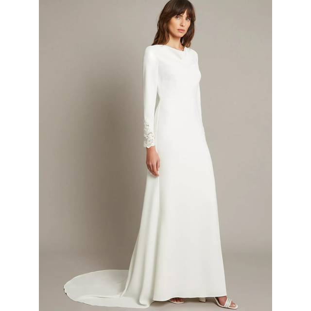 Monsoon Aleah Cowl Lace Wedding Dress, Ivory